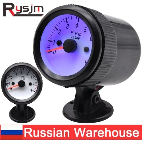 Russian warehouse 2'' 52mm motorcycle Tachometer Car Engine Rev Counter Tacho Pointer Gauge Meter 0-8000 RPM LED 12V Auto Parts