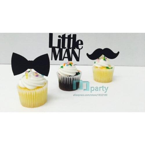 Little Man Cupcake toppers. Baby Boy party. Boy baby shower. Boy First Birthday. Little man party