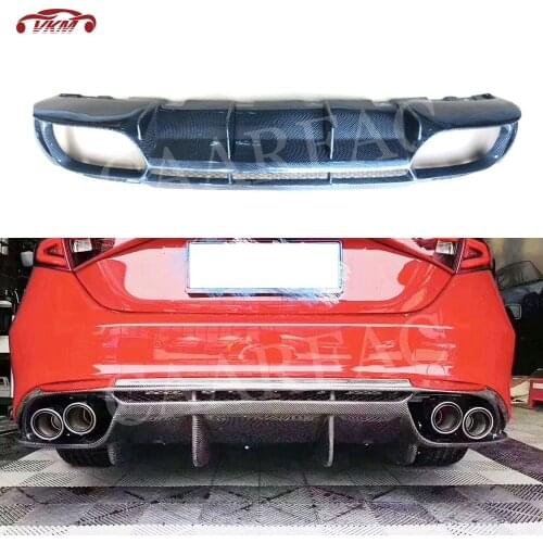 Carbon Fiber Material Rear Bumper Lip Diffuser FRP Bumper Cover for Alfa Romeo Giulia Standard 2017 2018 2019 2020 QV style