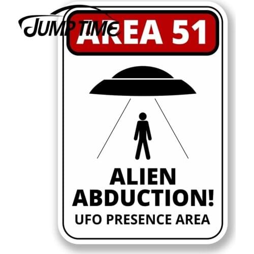 Jump Time for Area 51 Alien Abduction Vinyl Sticker Laptop Car UFO Nevada USA Decal Rear Windshield Waterproof Car Accessories