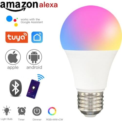 WiFi E27 LED Smart Bulbs RGB Voice Control Light Bulb Changing Lamp Remote With Alexa Google Assistant 9W Decor Home Accessories