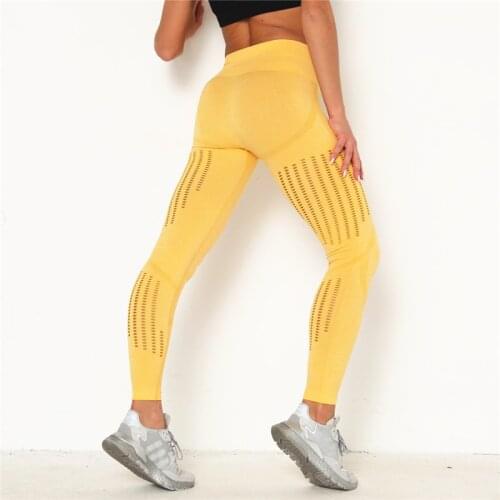 Yellow Red Black Seamless High Waist Yoga Pants for Women Tight Slim Skin-friendly Breathable Leggings Running Sports Trousers