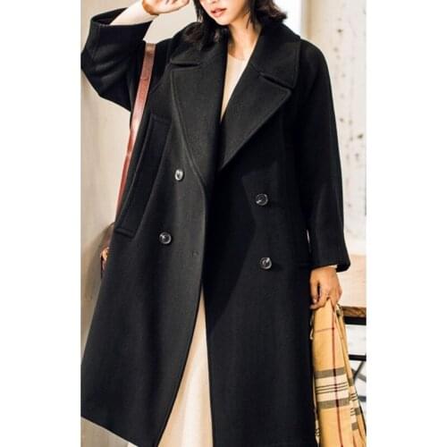 Coat Wool Loose Womens Autumn And Winter Medium Length Plus Size Outerwear Brand Quality Wool Trench Lady Long Woollen Coat