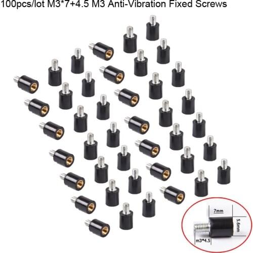 100pcs/lot M3*7+4.5 M3 Anti-Vibration Fixed Screws Mounting Hardware Spacer Standoff/M3 Damper for F3 F4 Flight Controller