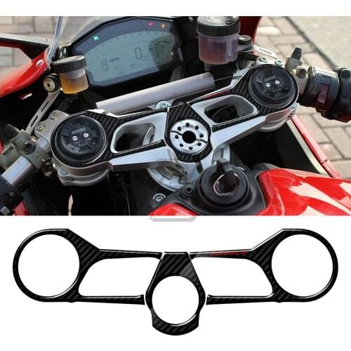 3D Carbon Fiber Triple Tree Yoke Cover Protector Tank Pad Case For Ducati 1199 Panigale S 2012-2014 1299 2015-2018