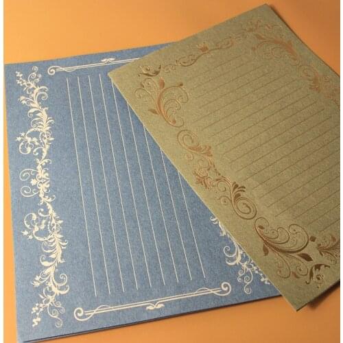 8pcs European retro stamping letter paper Beautiful romantic pattern creative love letter letter paper 3 sheets / bag