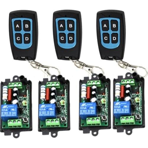 AC110V 220V RF Wireless ON/OFF Remote Control Switch 4 Receiver & 3 Transmitter 315MHZ /433Mhz SKU: 5146