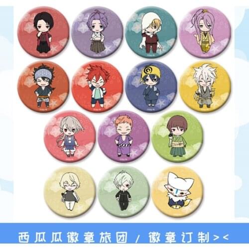 58mm Anime Cute Touken Ranbu Online Metal Badges Icons