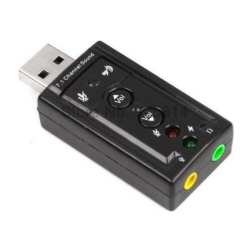 By dhl or ems 200 pcs USB to 3D Audio USB Sound Card Adapter 7.1 Channel Professional Headset Microphone 3.5mm Jack