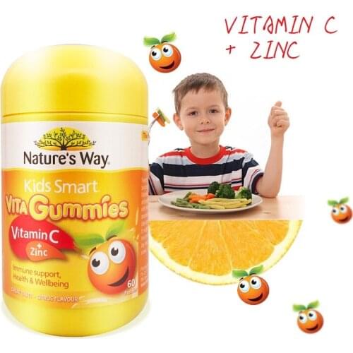 Australia NATURE WAY Kids Children Smart VITAGUMMIE Essential Nutrients Great taste Zinc VC 60S Growth Development Immune system