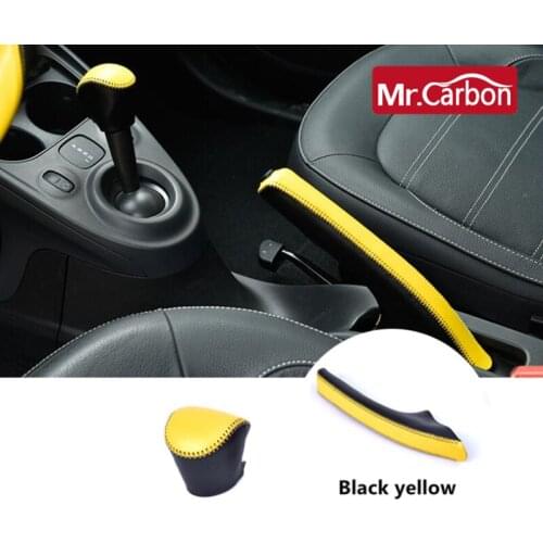 Car Leather Protective Shift Parking Device Cover For New Smart Fortwo Forfour 453 Car Shift Lever Cover Interior Accessories