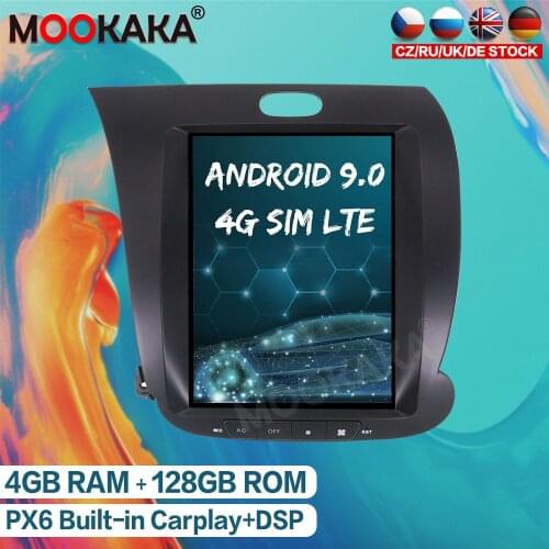 For KIA CERATO K3 FORTE 2013 - 2017 Android 9 Car Multimedia Player Tesla Style 128G Auto Radio Stereo GPS Navigation Head Unit