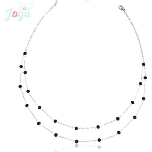 Badu Hot Fashion 2 Layers Chain Necklaces Stainless Steel Vintage Simple Necklaces Jewelry Gift Statement 2018 New