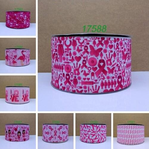 Free shipping 50 yard cartoon printed grosgrain ribbon 17591