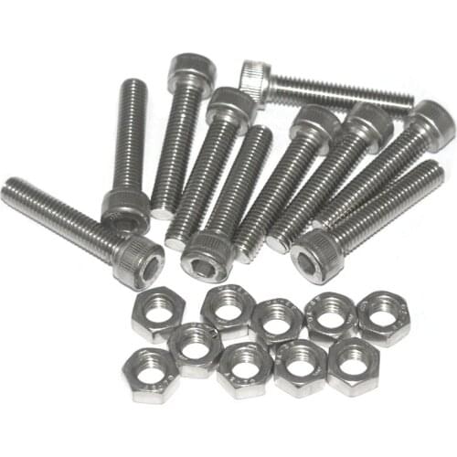 M8 x 40mm 304 Stainless Steel Hex Key Bolt Socket Head Cap Screws with finish Hex Nuts 10pcs