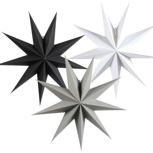 60CM 24" Paper Stars Nine-star Paper Decoration Nine-pointed Star For Wedding Birthday Christmas Party Supplies Room Decor