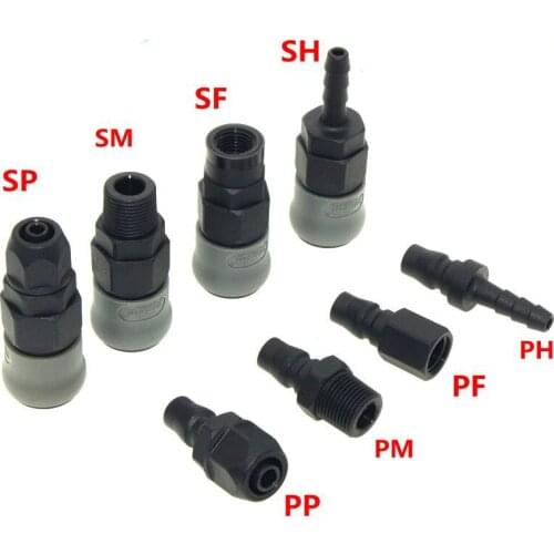 Fast plastic steel pipe joint Male and female C type self locking pneumatic quick insert SP / PP/ SH / PH / SM / PM / SF / PF 30
