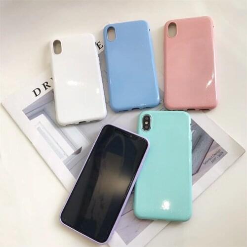 10pcs/lot Cute Candy Color Phone Case For iPhone 7 6 6s 8 Plus X XR XS Max Simple Solid TPU Silicone Case Anti-knock Back Cover
