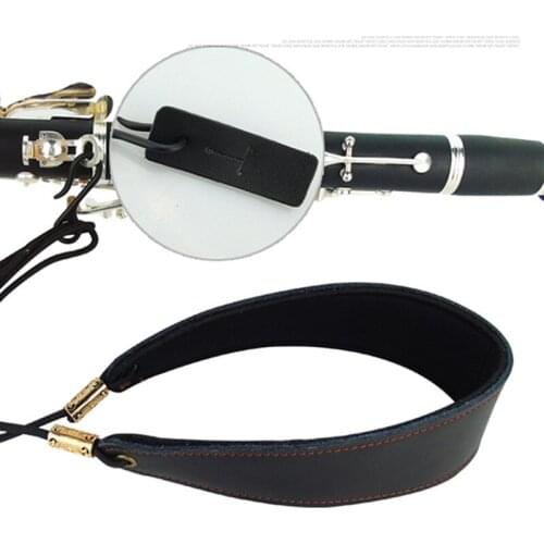 Saxophone Neck Strap Length Adjustable Soft Leather Shoulder Strap with Metal Hook for Sax Clarinet and Oboe Durable Parts