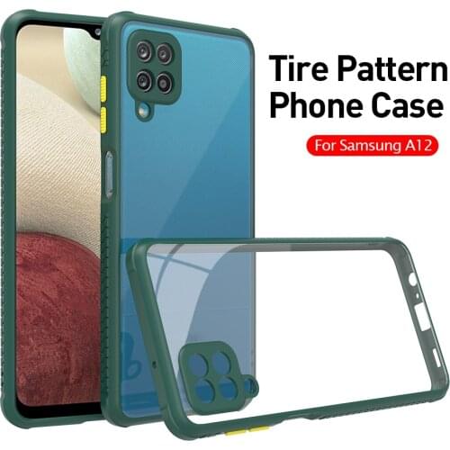 For Samsung A12 Case Glossy Acrylic Back Plastic Cover Shockproof Cases for Samsung Galaxy A12 Coque Funda Case for Samsung A 12