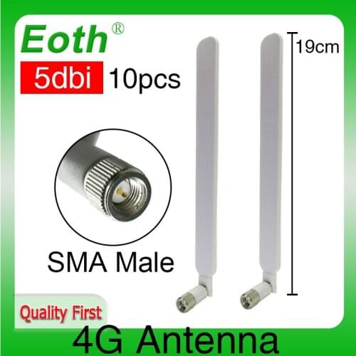 4G lte antenna 10PCS 5dbi SMA Male Connector Plug antenne for huawei b593 router external repeater wireless modem antennas