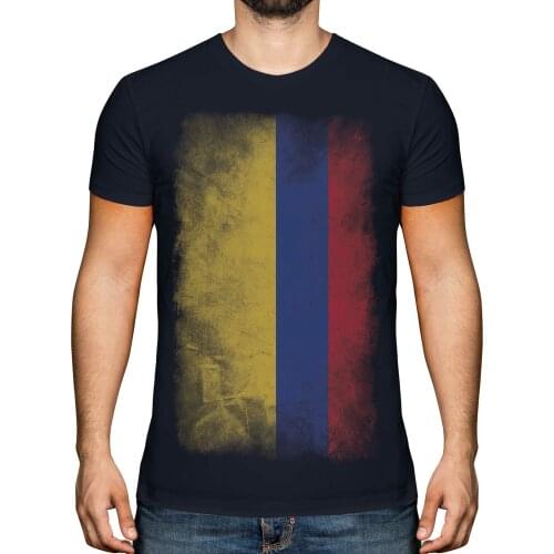 Columbia Faded Flag Mens Summer Cotton O-neck Short Sleeve T-shirt Football Gift