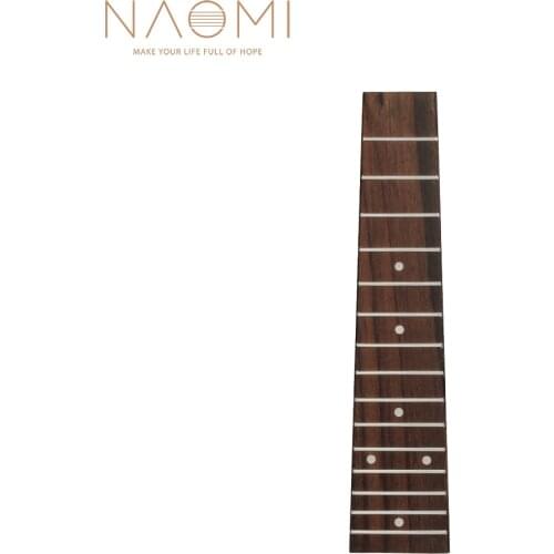 NAOMI 21'' Soprano Ukulele Fretboard 15 Frets W/ White Dots Inlay 21 inch ukulele Fingerboard DIY Luthier Parts Accessories