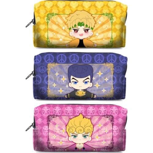 JoJos Bizarre Adventure DIO Higashikata Josuke Giorno Giovanna Cosplay Pen Pencil Case Cosmetic Makeup stationery Bag Gift