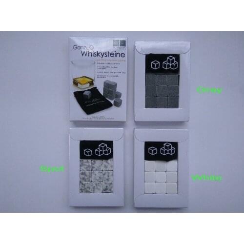 Christmas gift Whiskey Stones, 9pcs/set with delicate box+velvet bag whisky whiskey rocks stones cube stone Free shipping
