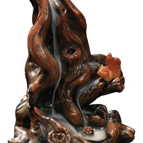 Backflow Cone Sticks Holder Home Decor Buddha Censer Backflow Incense Burner Incense Sticks Ganesha Living Room Waterfall Z299