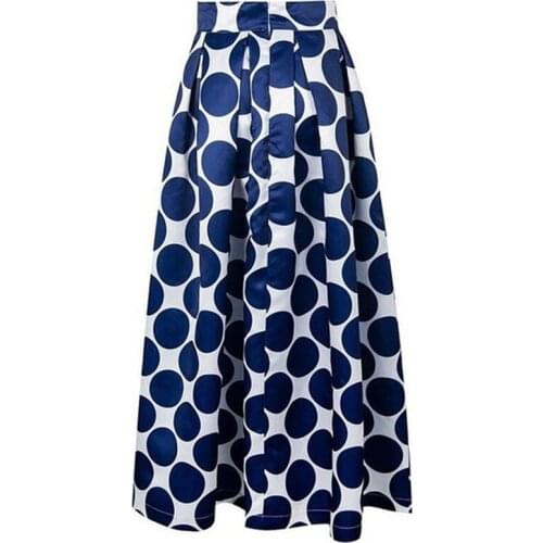 Summer Women A-Line Long Skirt Elegant French Style Retro Skirt Fashion High Waist Slim Polka Dot Large A-Line Skirts Plus Size