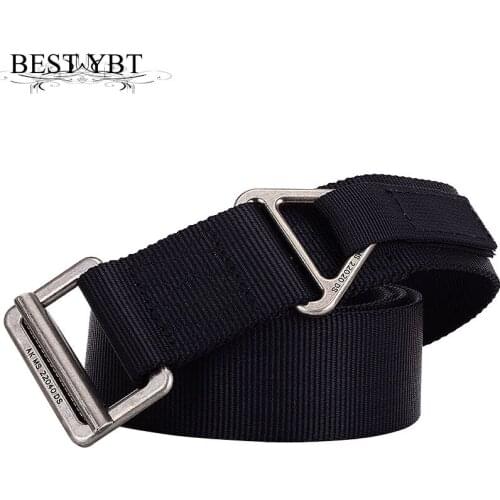 Best YBT Unisex Nylon belt Alloy ring buckle belt rescue vertical drop with special forces training wear solid nylon men belt