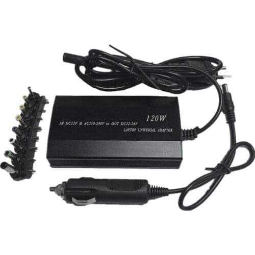 Multifunction Laptop Adapter Power Charger Universal 120W Laptop Car DC Charger Notebook AC Adapter Power-EU Plug