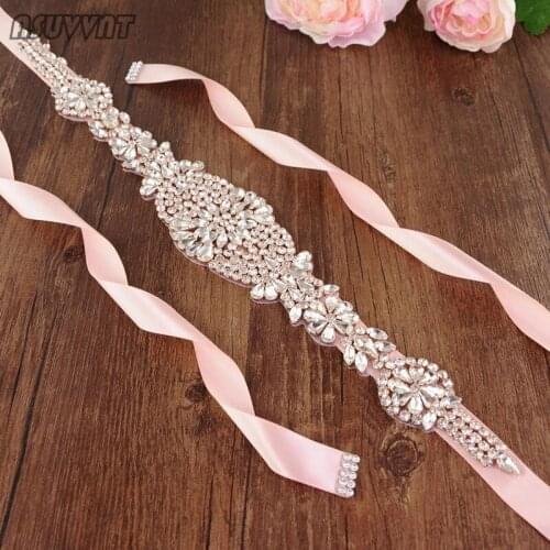 Fashion Belt Rose Gold Diamond Belt Rhinestone Belt Wedding Belt Sashes Bride Waistband Dress Satin Ribbon Bling Belt For Women