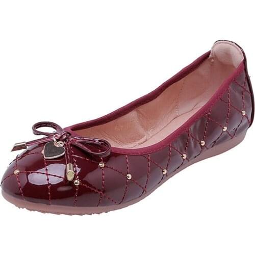 Soft Ballet Flats Summer Ladies Shoes Big Size Flat Heel Shoes Women Rivets Flats For Teenage Girls SpringBalletShoes