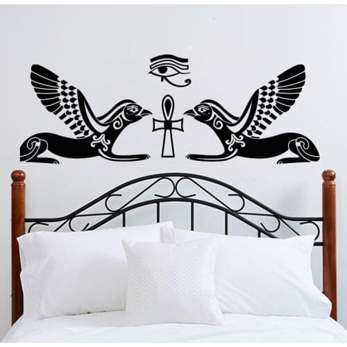 ZOOYOO Horus Eye Hieroglyph Wall Sticker Bedroom Headboard Decorative Egyptian Pharaoh Home Decor Wall Decal