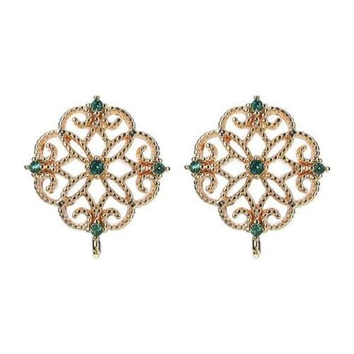 New unique favorite pearl store Earrings accessories Beautiful Flower Rhinestone Stone gold silver needle with hanging hand orna