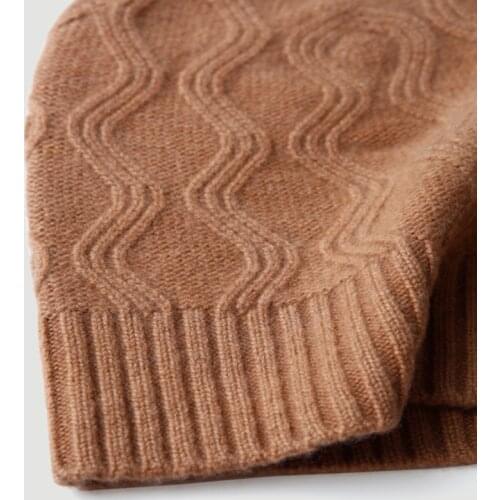 Knitted pure cashmere hat dome wool hat Inner Mongolia cashmere hat factory custom-made autumn winter warm hat