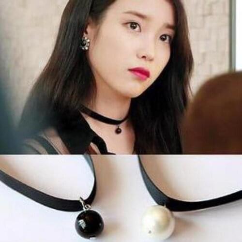 Hot Korean Version Of The Iu Stars And Black Pearl Pendant Necklace Short Necklaces Super-affordable Fine