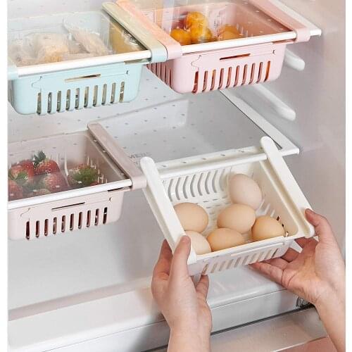 Retractable Drawer Organizer For Fridge Refrigerator Storage Organizer Keep Tidy Shelf Organiser for Vegetables and Fruits