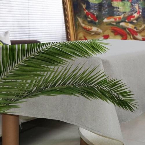 Tablecloth Tropical plants green leaves house restaurant wedding home decorations Picnic mat on the table round table for gift