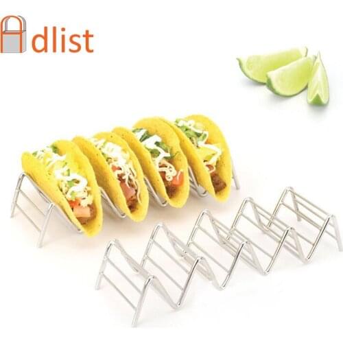 Taco Rack Stainless Steel 4 or 5 Hard or Soft Shell Taco Stand Mexican Food Rack Pizza Tool Tacos Truck Tray Styl