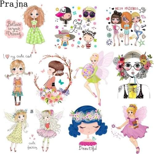 Sexy Girls Iron-On Transfers Vinyl For Clothing Heat Transfers Cute Girl Stickers On Clothes Cartoon Iron On Patches Applique