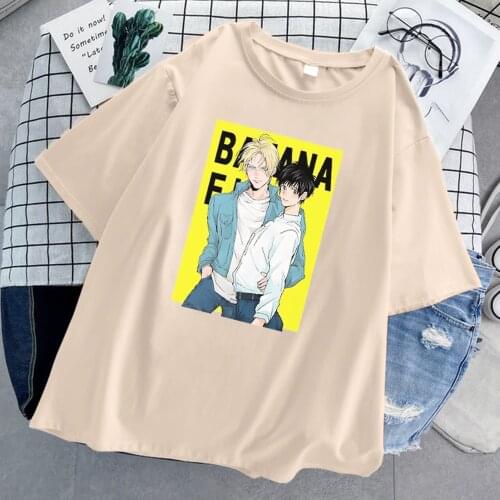 Banana Fish Anime Kawaii Womens T-Shirt Hip Hop Casual Tshirts 2021 Harajuku Trendy T Shirts Summer Black Tees For Women 2021