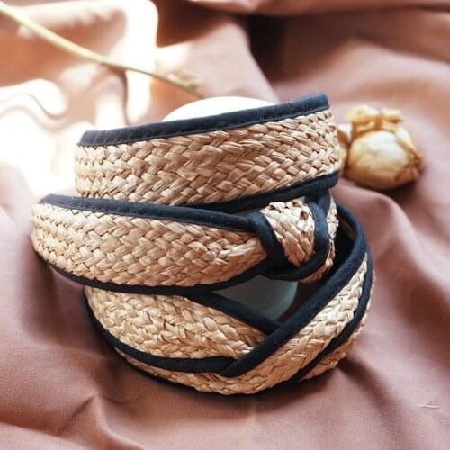 Straw Braid Headbands Hair Band Knotted Hairband Woven Twist Knot Bowknot Bows Vintage Girls Beach Holiday Headwear Hair Hoop
