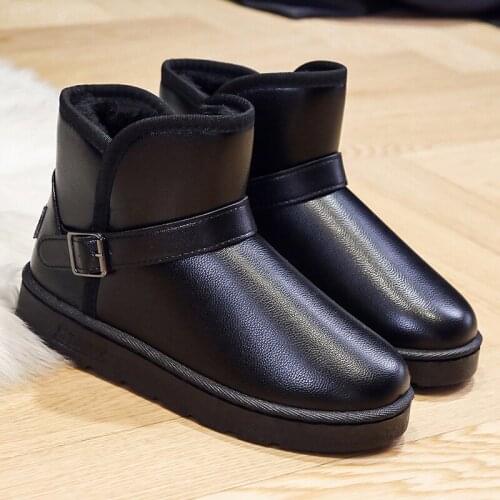New Women Fashion Booties 2021 Winter Ankle Boot Snow Boots Plus Size Ladies Platform Shoe Woman Cotton Shoes Black Size 36-44