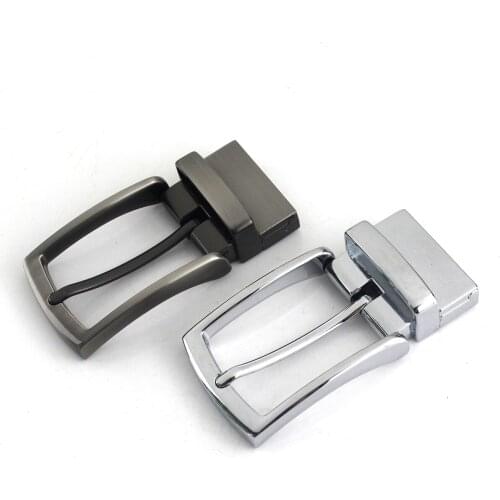 1pcs 35mm Metal Men Belt Buckle Clip Buckle Matte Brown Chrome Rotatable Bottom Single Pin Half Buckle Leather Craft Belt Strap