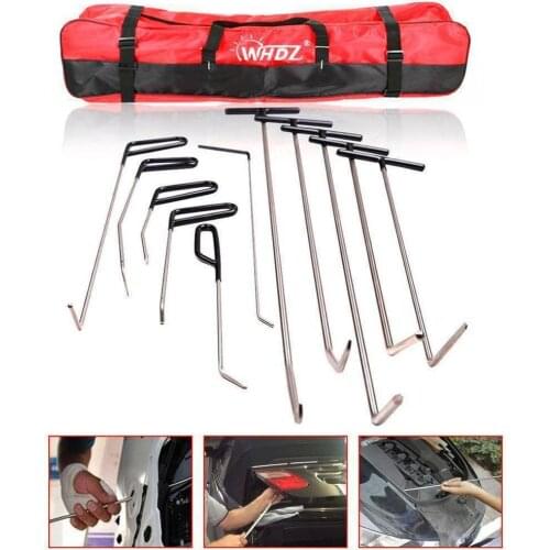 11PCS Tools Push Rods Dent Paintless Repair Hail Removal Puller Whale Tail Set