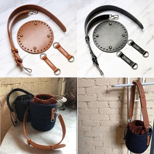 3Pcs/Set Leather Bag Bottom Base Bag Strap with Buckle for Bag Making Parts