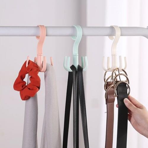 4PCSBag rack 4 claw hook bag hook bag closet storage rack multifunctional rotating rack s type s shaped hook bathroom organizer